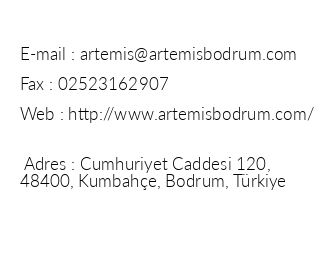 Artemis Otel Bar iletiim bilgileri